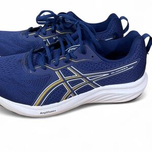 ASICS Men's Athletic Running Shoes — Navy with Yellow Accents
